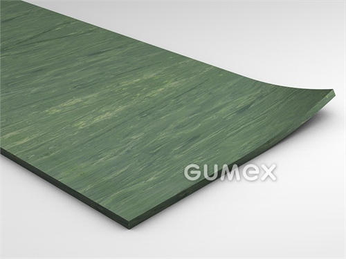 Gummi-Bodenbelag GW CIVI, 3mm, Breite 1250mm, 85°ShA, SBR, glattes Muster, -20°C/+60°C, grün, 